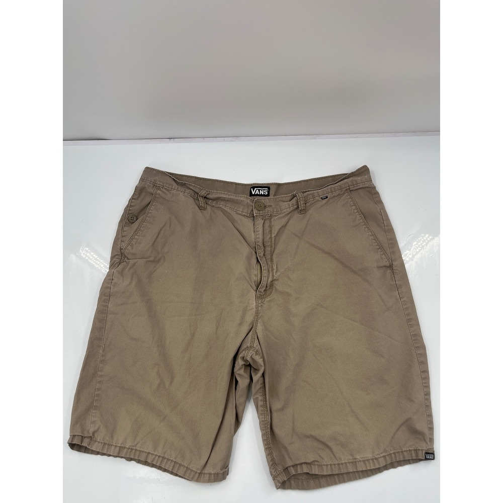 Vans Mens Tan Ripstop Chino Skate Shorts Size 38 Brown Khaki Streetwear